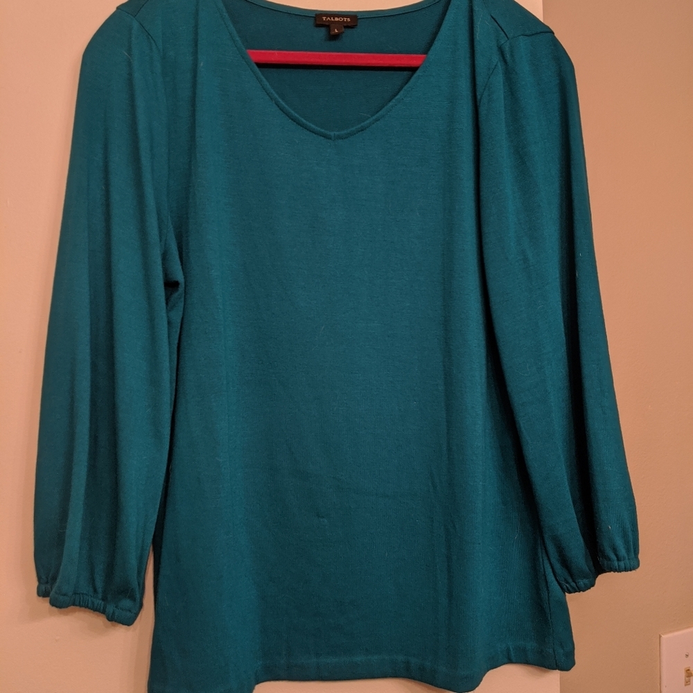 ⭐Talbots knit blouse teal